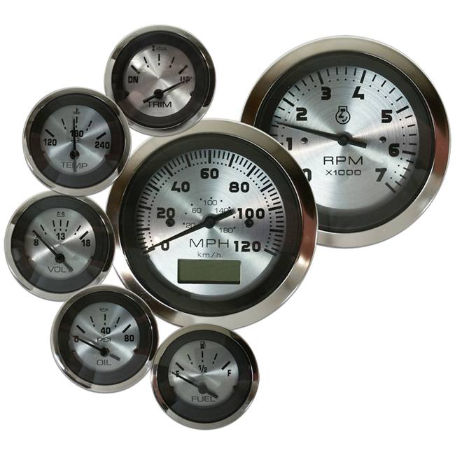Eddie Marine Elite Instruments with Trim Gauge Platinum