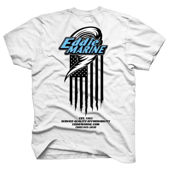 Eddie Marine American Flag - White Tee