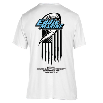 Eddie Marine American Flag - Dri - FIT | White Tee