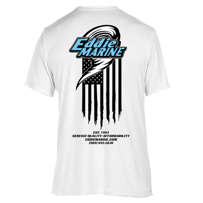 Eddie Marine American Flag - Dri - FIT | White Tee