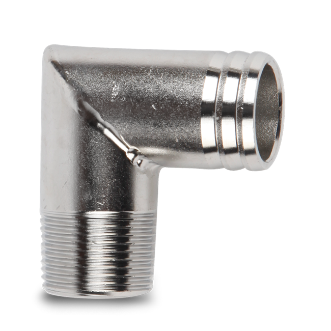 Stainless Steel Fitting 1" NPT X 1 - 1/4" Slip 90 Degree