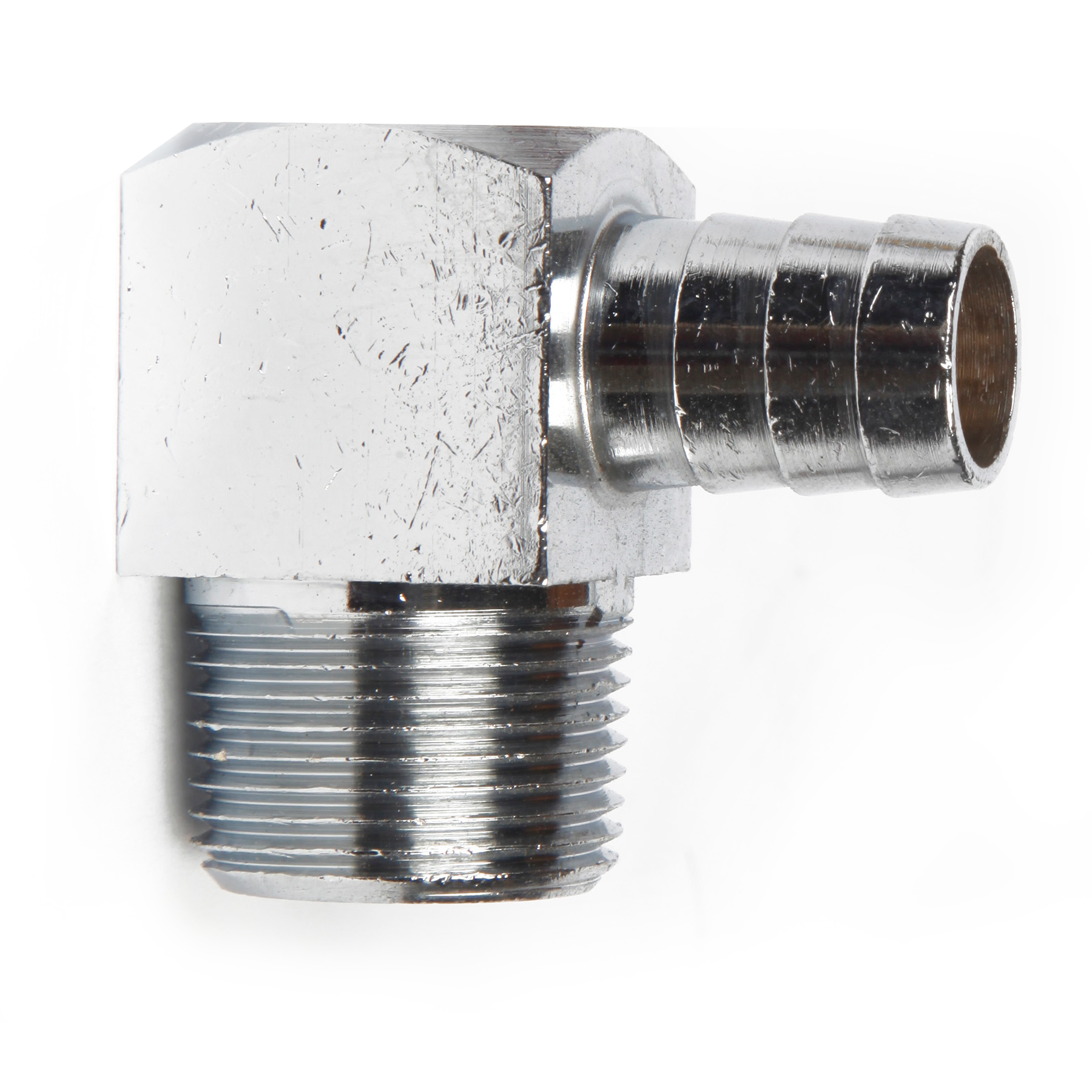 Chrome Brass Fitting 90 Degree 1/2" NPT 1/2" Hose