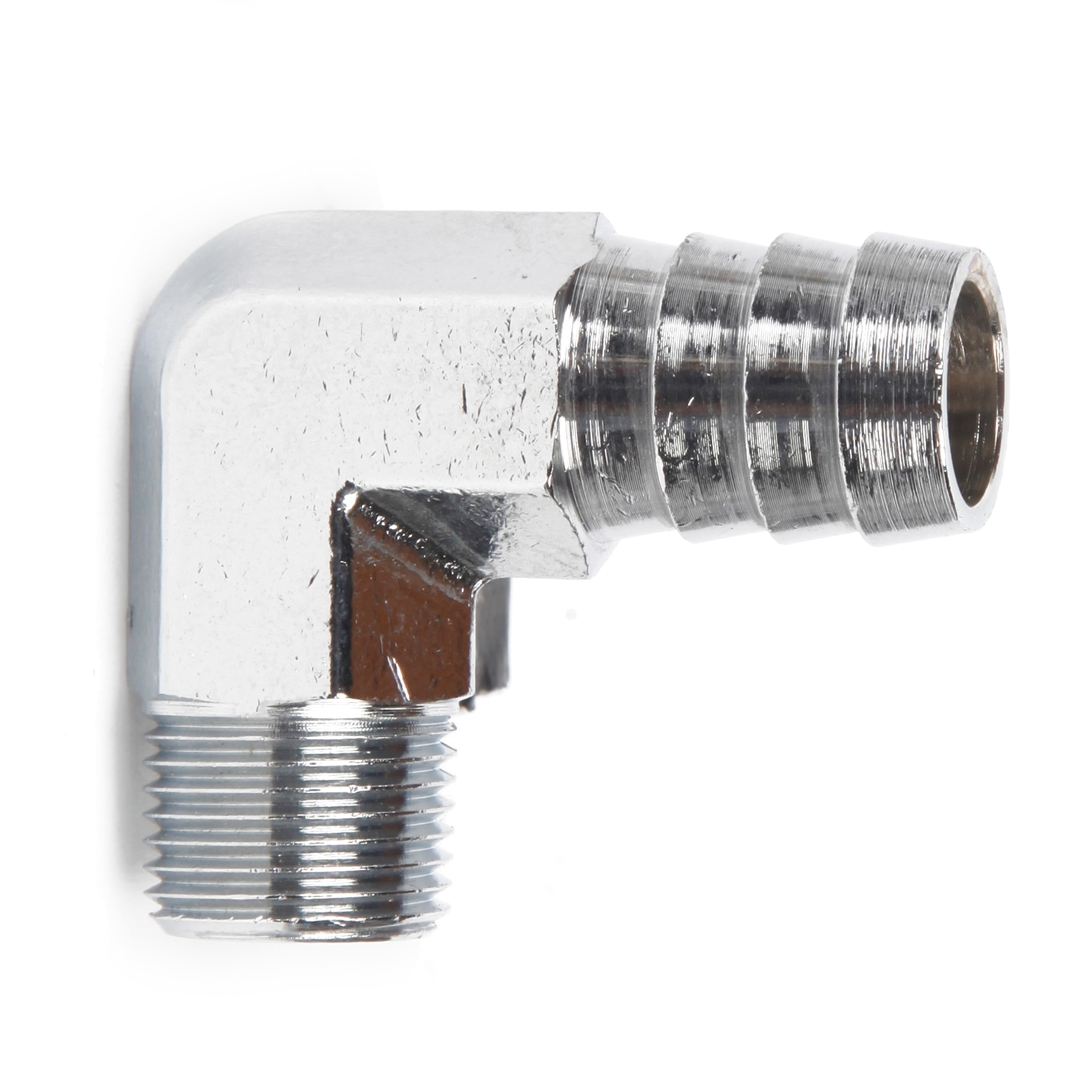 Chrome Brass Fitting 90 Degree 1/4" NPT 3/8" Hose