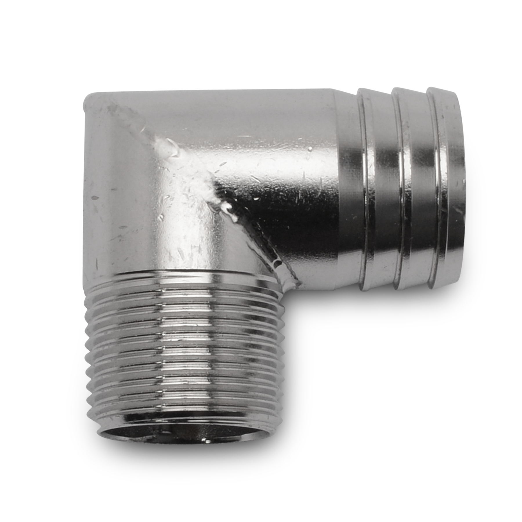 Chrome Brass Fitting 90 Degree 3/4" NPT 1" Hose