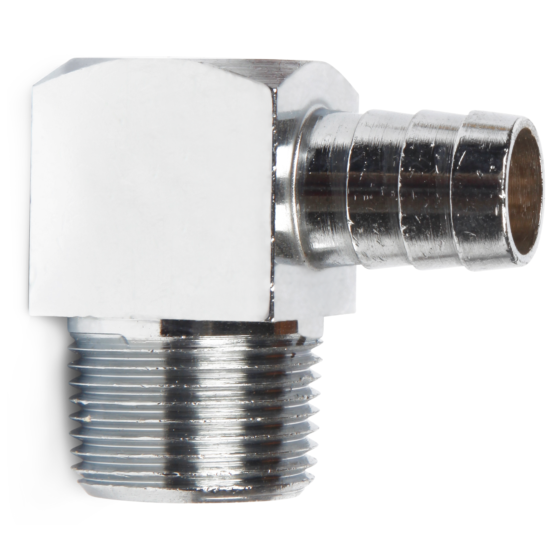 Chrome Brass Fitting 90 Degree 3/4" NPT 5/8" Hose
