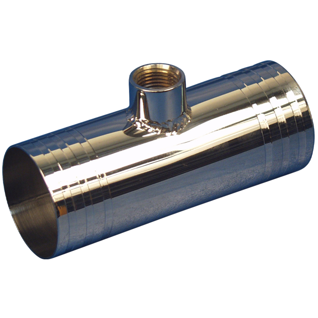Stainless Steel Tee Fitting 1 1/4" Hose X 1 1/4" Hose with 1/8" NPT Bung