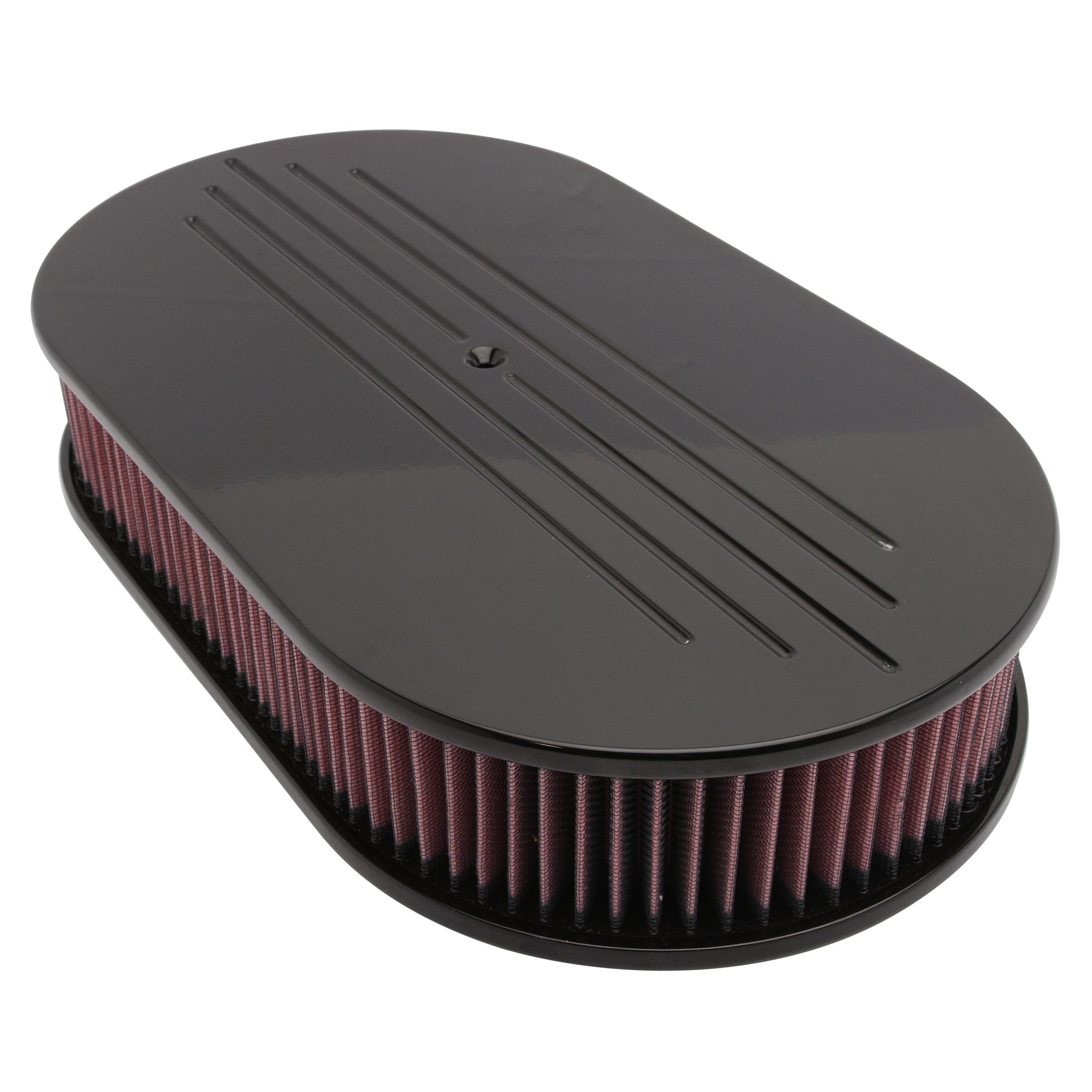 Billet Aluminum Oval Air Cleaner Ball Milled Dominator