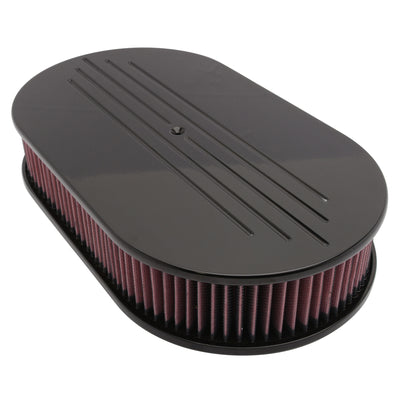 Billet Aluminum Oval Air Cleaner Ball Milled Dominator