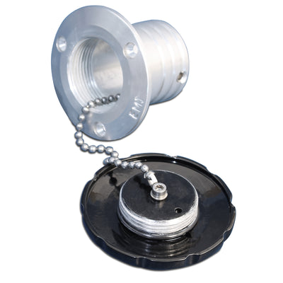 Billet Aluminum Flush Mount Deck Gas Fill - Vented 1 - 1/2" Hose