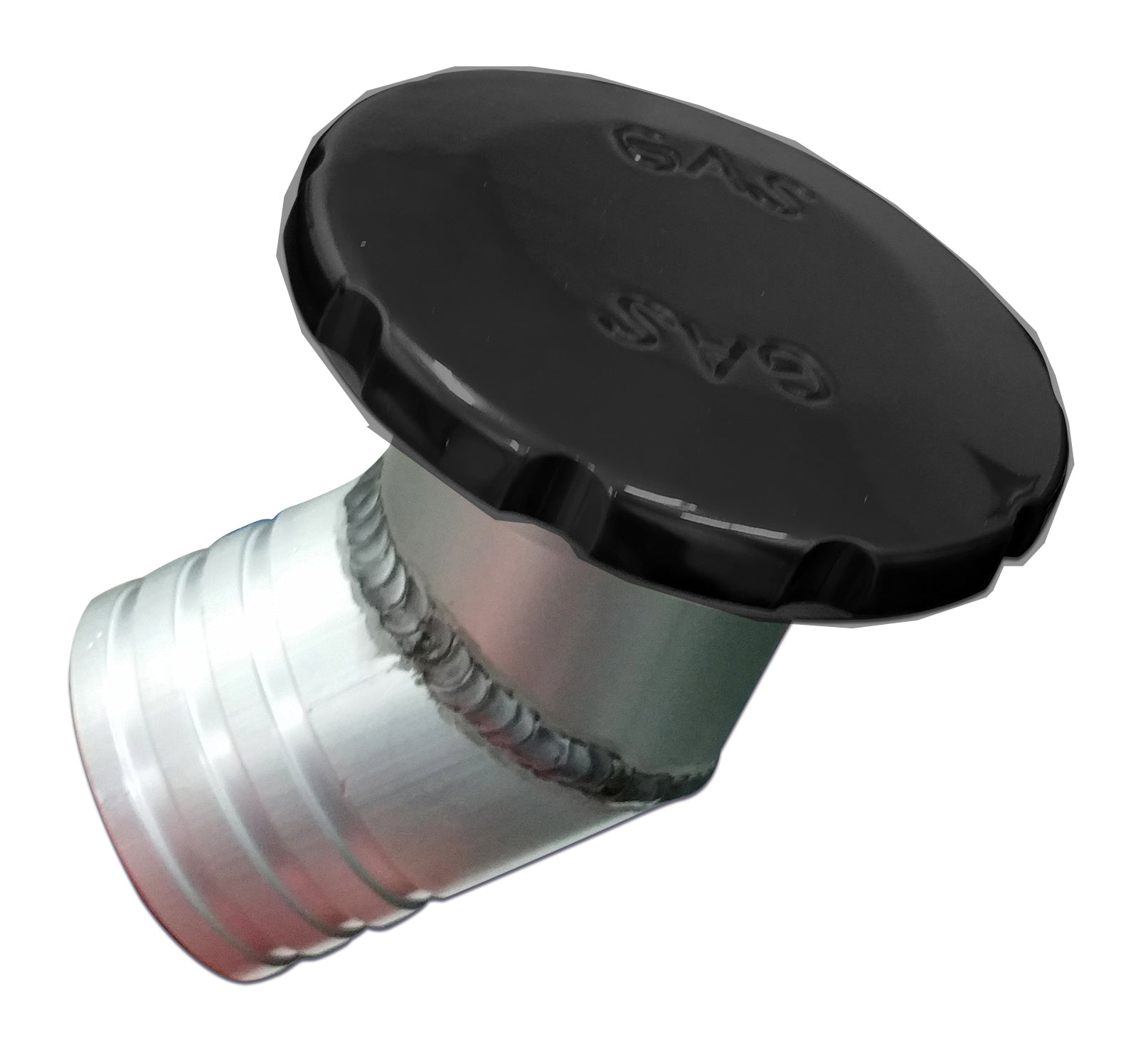 Billet Aluminum Flush Mount Gas Fill Vented 2" Hose with an Angled Base