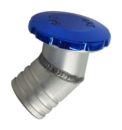 Billet Aluminum Flush Mount Gas Fill Vented 2" Hose with an Angled Base