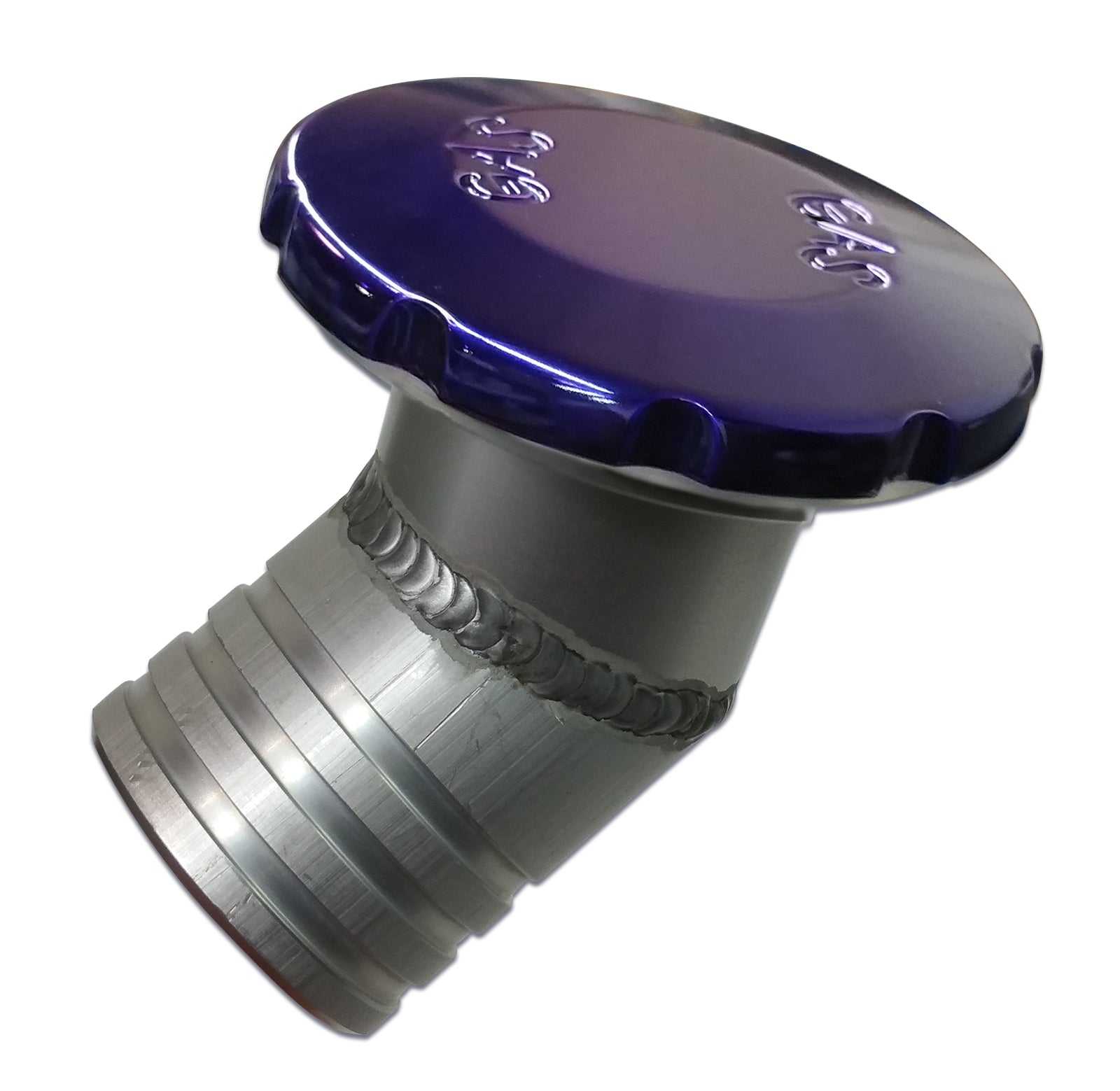 Billet Aluminum Flush Mount Gas Fill Non-Vented 2" Hose with an Angled Base
