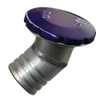 Billet Aluminum Flush Mount Gas Fill Non-Vented 2" Hose with an Angled Base