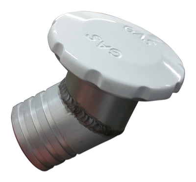 Billet Aluminum Flush Mount Gas Fill Non-Vented 2" Hose with an Angled Base