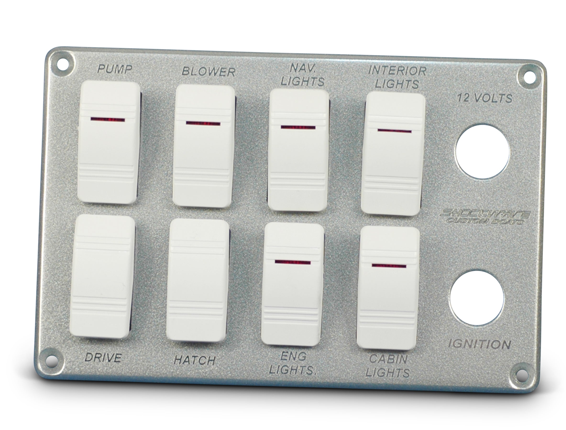 Switch Panel - Eight Carling Switches with Two Ignition Switches