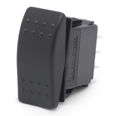 Carling Rocker Switch Double Pole, Double Throw Momentary On-Off-On Black