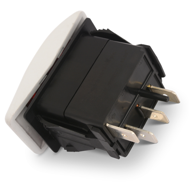 Carling Rocker Switch Double Pole, Double Throw Momentary On-Off-On White
