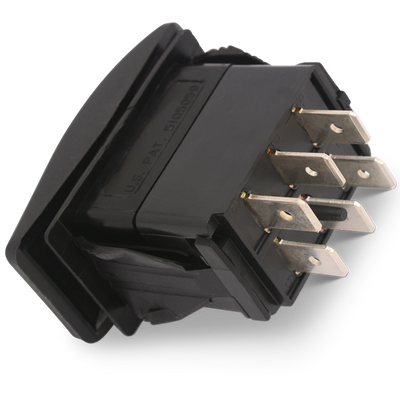Carling Rocker Switch Double Pole, Double Throw On-On Black