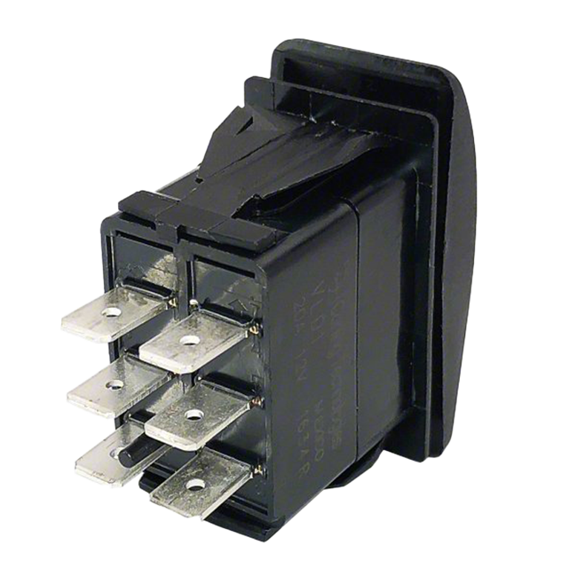 Carling Rocker Switch Single Pole, Double Throw Momentary On-Off Black