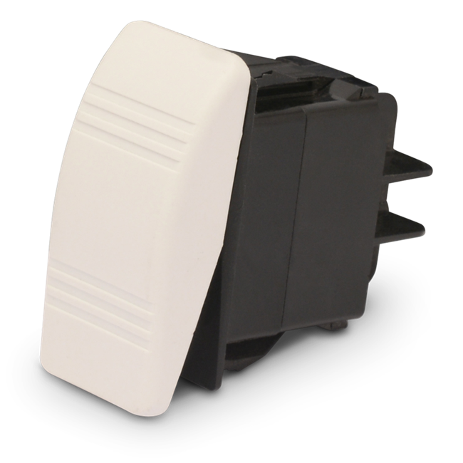 Carling Rocker Switch Single Pole, Double Throw Momentary On-Off White