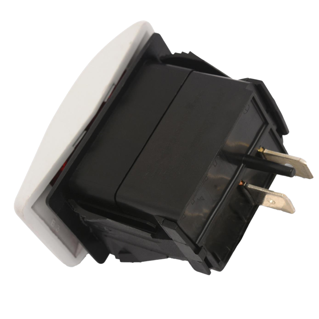 Carling Rocker Switch Single Pole, Double Throw Momentary On-Off White